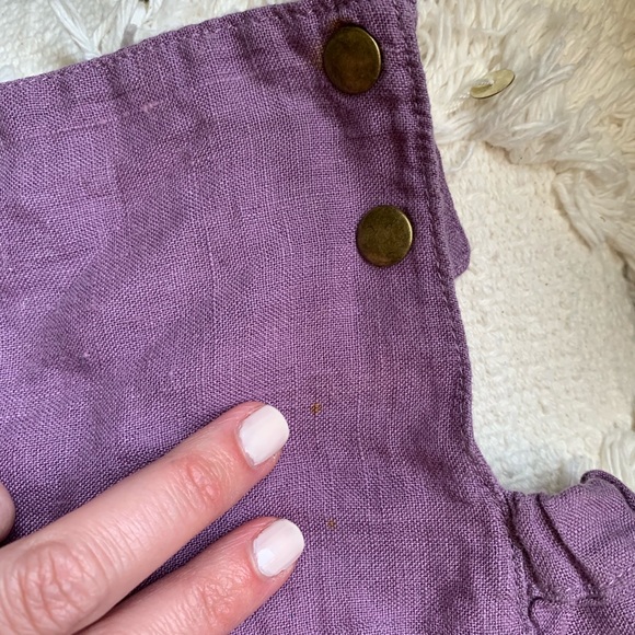 2T James Vincent Designs purple linen romper GUC - Picture 2 of 4